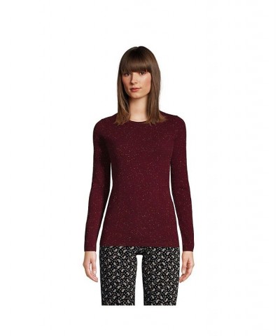 Women's Tall Cashmere Crewneck Sweater Red $97.98 Sweaters