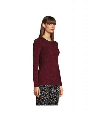 Women's Tall Cashmere Crewneck Sweater Red $97.98 Sweaters