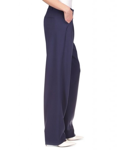 Women's Single-Pleat Career Pants Midnight Blue $47.25 Pants