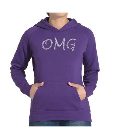 Women's Word Art Hooded Sweatshirt -Omg Purple $24.00 Sweatshirts