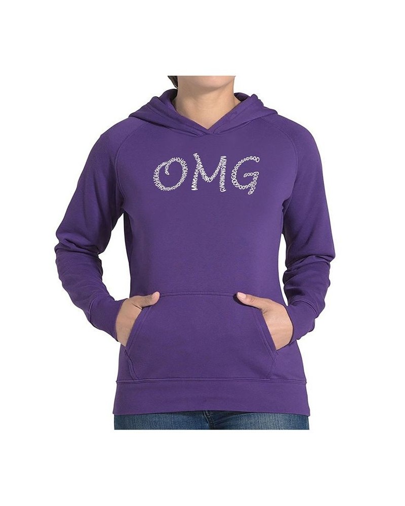 Women's Word Art Hooded Sweatshirt -Omg Purple $24.00 Sweatshirts