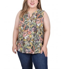 Plus Size Sleeveless Pintucked Blouse Green Capetropic $14.35 Tops