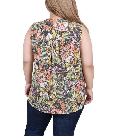 Plus Size Sleeveless Pintucked Blouse Green Capetropic $14.35 Tops