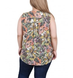 Plus Size Sleeveless Pintucked Blouse Green Capetropic $14.35 Tops