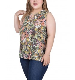 Plus Size Sleeveless Pintucked Blouse Green Capetropic $14.35 Tops