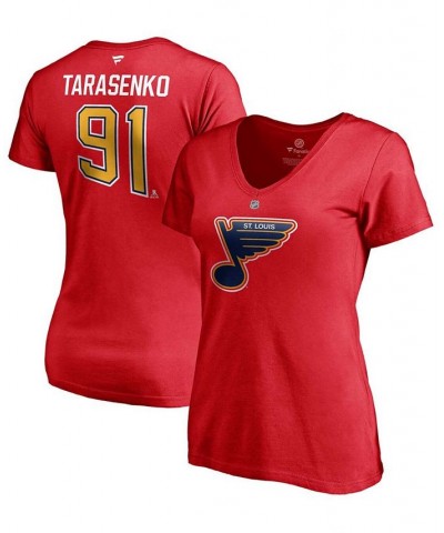 Women's Vladimir Tarasenko Red St. Louis Blues 2020/21 Special Edition Authentic Stack Name Number V-Neck T-shirt Red $22.67 ...