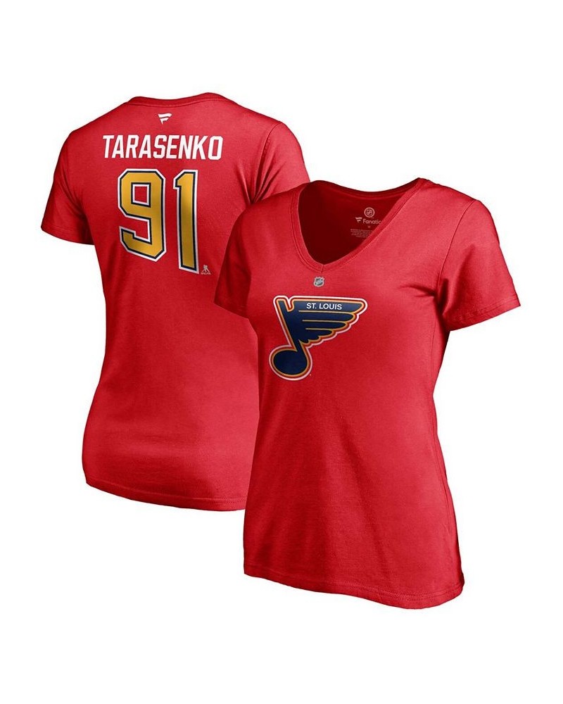 Women's Vladimir Tarasenko Red St. Louis Blues 2020/21 Special Edition Authentic Stack Name Number V-Neck T-shirt Red $22.67 ...