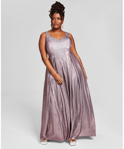 Trendy Plus Size Sherri Shine Ball Gown Fuschia/Silver $52.15 Dresses