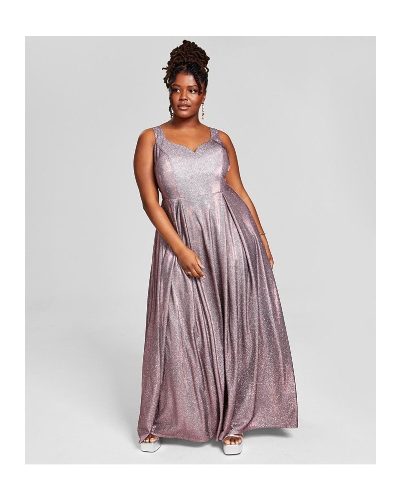 Trendy Plus Size Sherri Shine Ball Gown Fuschia/Silver $52.15 Dresses