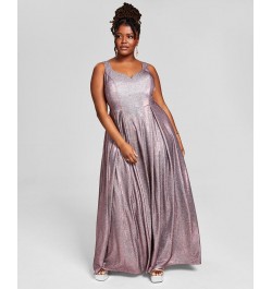 Trendy Plus Size Sherri Shine Ball Gown Fuschia/Silver $52.15 Dresses