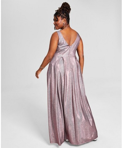 Trendy Plus Size Sherri Shine Ball Gown Fuschia/Silver $52.15 Dresses