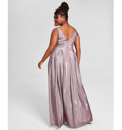 Trendy Plus Size Sherri Shine Ball Gown Fuschia/Silver $52.15 Dresses