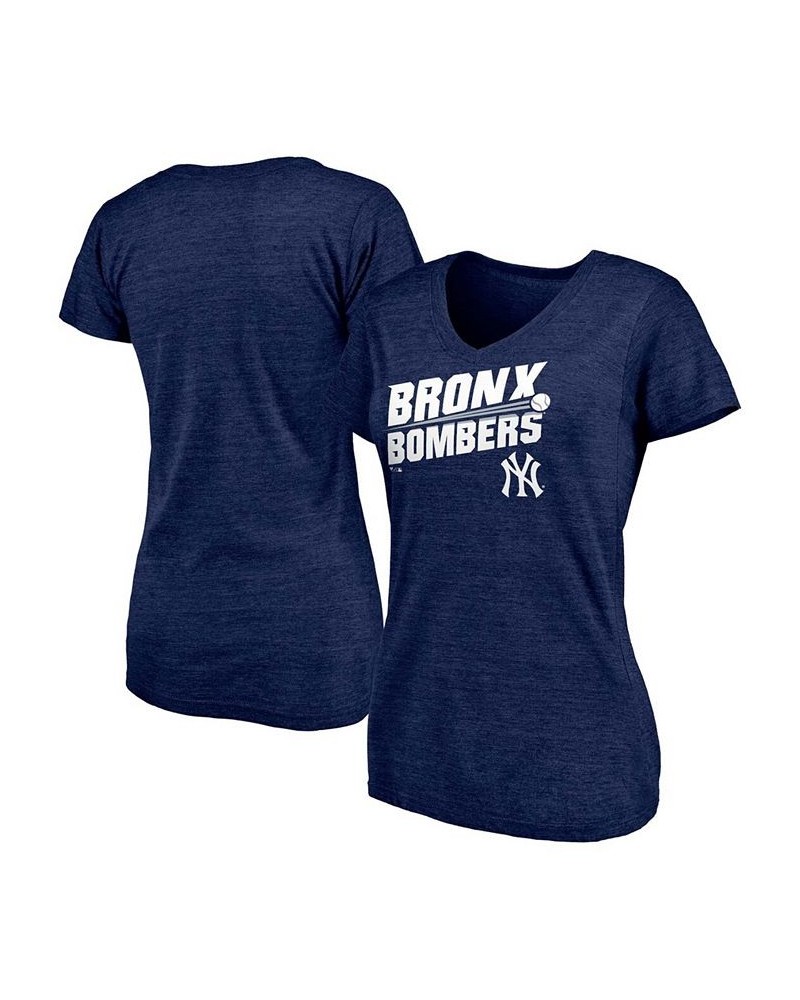 Women's Navy New York Yankees Hometown Bronx Bombers Tri-Blend V-Neck T-shirt Navy $18.00 Tops