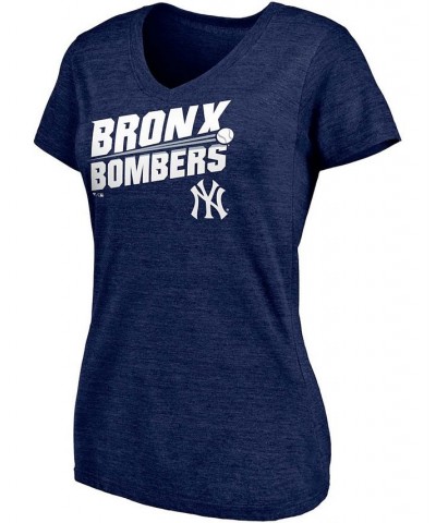 Women's Navy New York Yankees Hometown Bronx Bombers Tri-Blend V-Neck T-shirt Navy $18.00 Tops