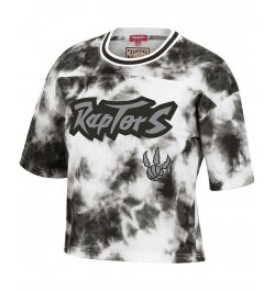 Women's Black White Toronto Raptors Hardwood Classics Tie-Dye Cropped T-shirt Black, White $36.00 Tops