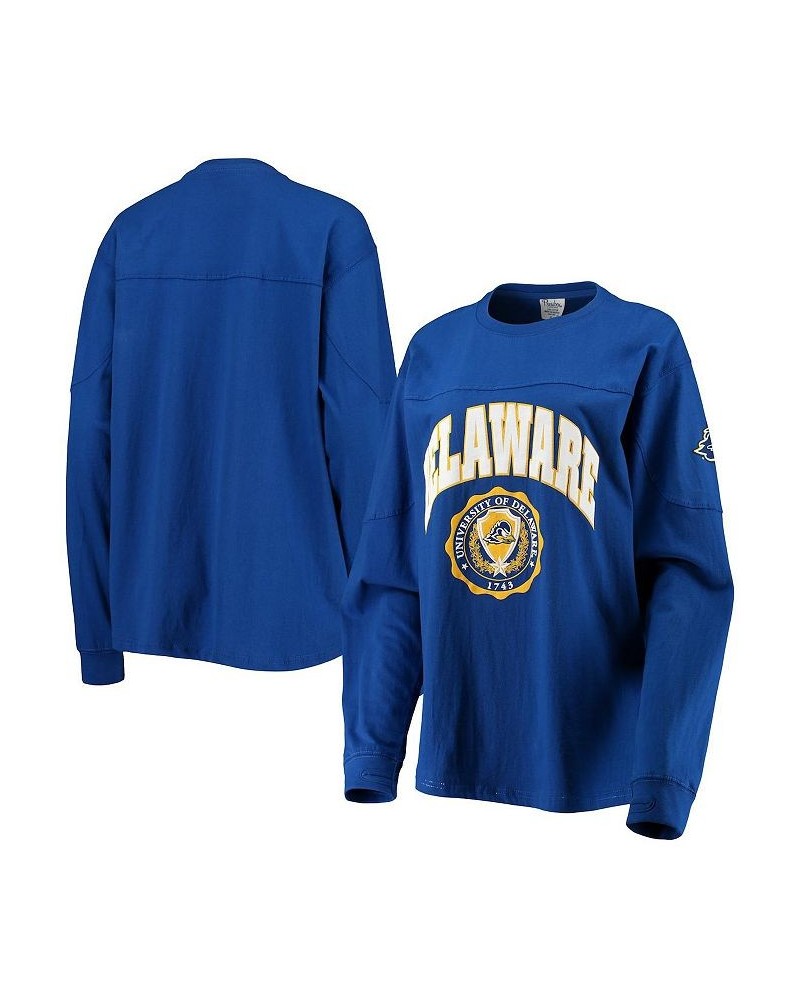 Women's Royal Delaware Fightin' Blue Hens Edith Long Sleeve T-shirt Royal $33.59 Tops