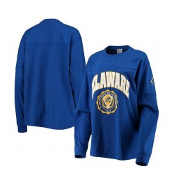 Women's Royal Delaware Fightin' Blue Hens Edith Long Sleeve T-shirt Royal $33.59 Tops