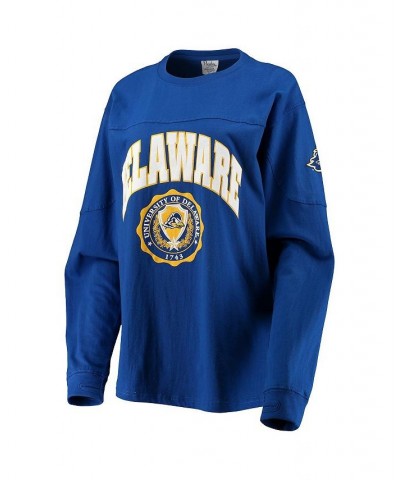 Women's Royal Delaware Fightin' Blue Hens Edith Long Sleeve T-shirt Royal $33.59 Tops