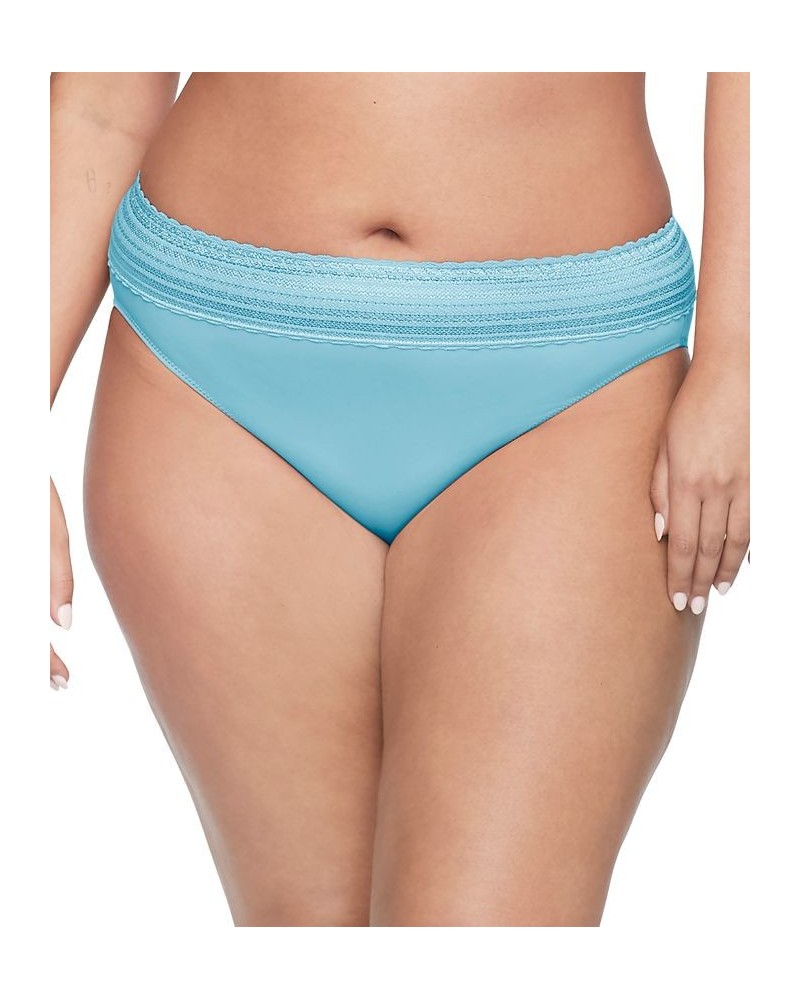 Warners No Pinching No Problems Dig-Free Comfort Waist with Lace Microfiber Hi-Cut 5109 Blue Moon $9.41 Panty