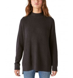 Women's Mock-Neck Tunic Sweater Black $27.97 Sweaters