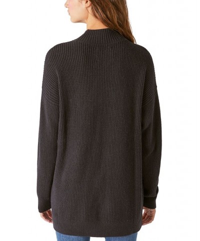 Women's Mock-Neck Tunic Sweater Black $27.97 Sweaters