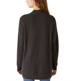 Women's Mock-Neck Tunic Sweater Black $27.97 Sweaters