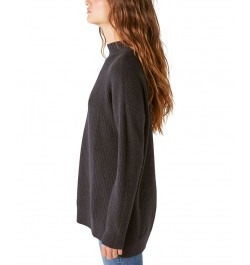 Women's Mock-Neck Tunic Sweater Black $27.97 Sweaters