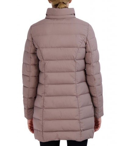 Women's Faux-Fur-Trim Hooded Puffer Coat Pink $55.80 Coats