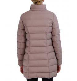 Women's Faux-Fur-Trim Hooded Puffer Coat Pink $55.80 Coats