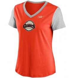 Women's Orange Gray San Francisco Giants Cooperstown Collection Logo Tri-Blend Mid V-Neck T-shirt Orange $29.99 Tops