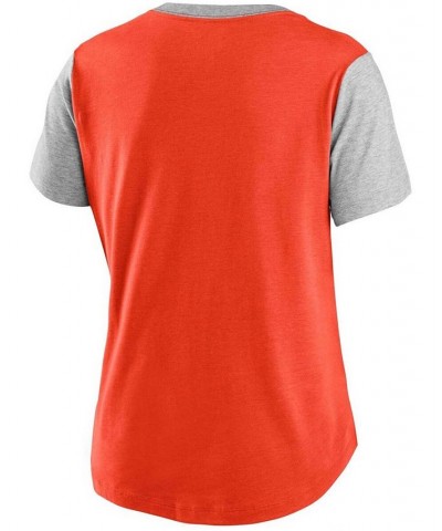 Women's Orange Gray San Francisco Giants Cooperstown Collection Logo Tri-Blend Mid V-Neck T-shirt Orange $29.99 Tops