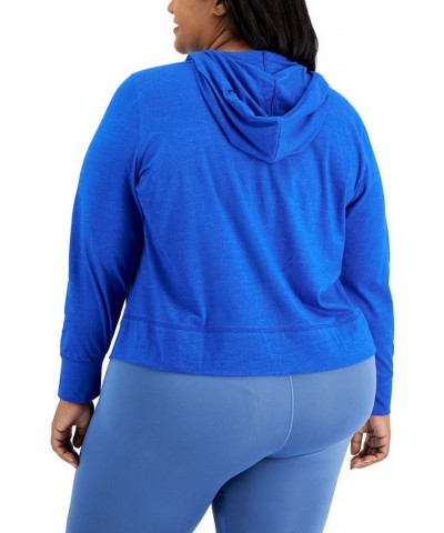 Plus Size Full-Zip Hooded Jacket Blue $13.16 Jackets