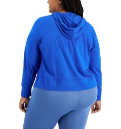 Plus Size Full-Zip Hooded Jacket Blue $13.16 Jackets