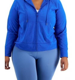 Plus Size Full-Zip Hooded Jacket Blue $13.16 Jackets