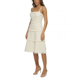 Women's Fringed Tiers Sleeveless Dress Ivory $207.05 Dresses