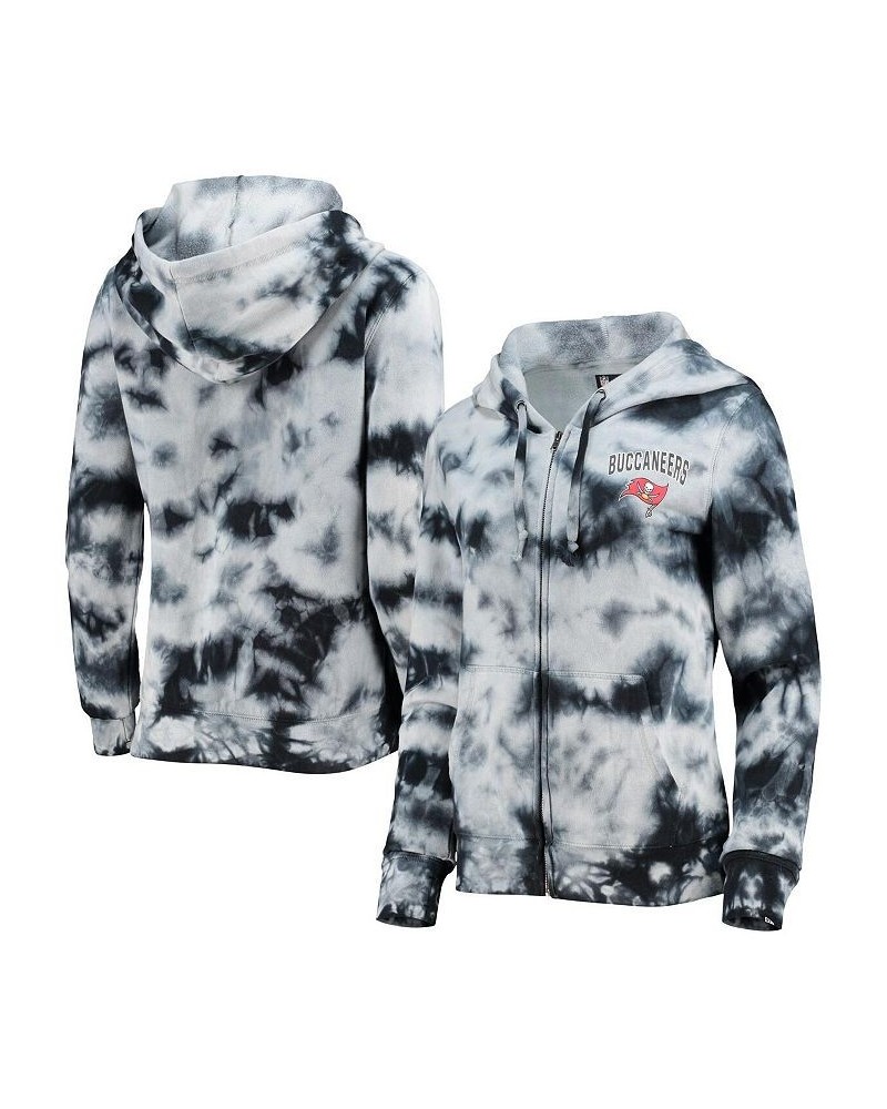 Women's Black Tampa Bay Buccaneers Tie-Dye Fleece Full-Zip Hoodie Black $28.98 Sweatshirts