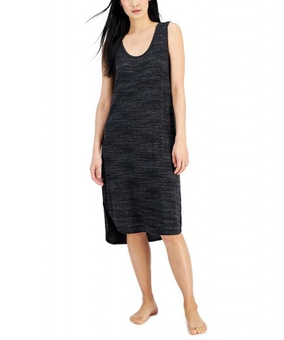 Women's Side Slit Chemise Nightgown Black $12.22 Sleepwear