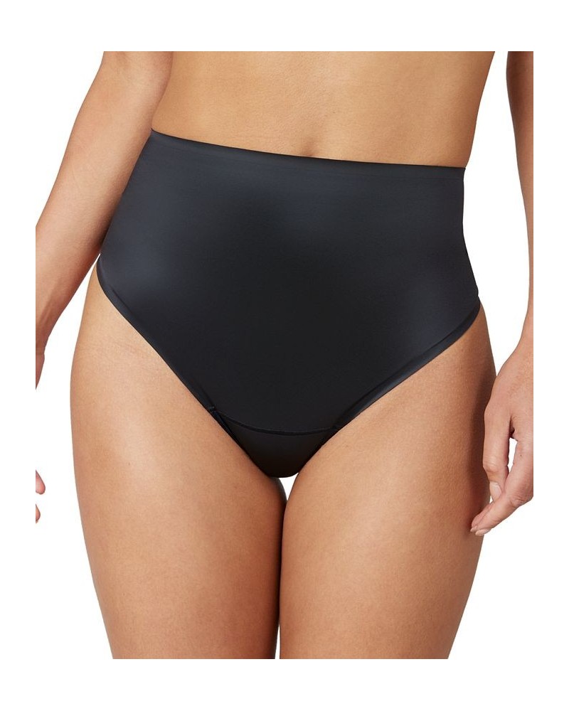 Shaping Satin Seamless Thong Underwear 40063R Black $23.32 Shapewear