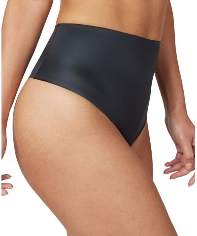 Shaping Satin Seamless Thong Underwear 40063R Black $23.32 Shapewear