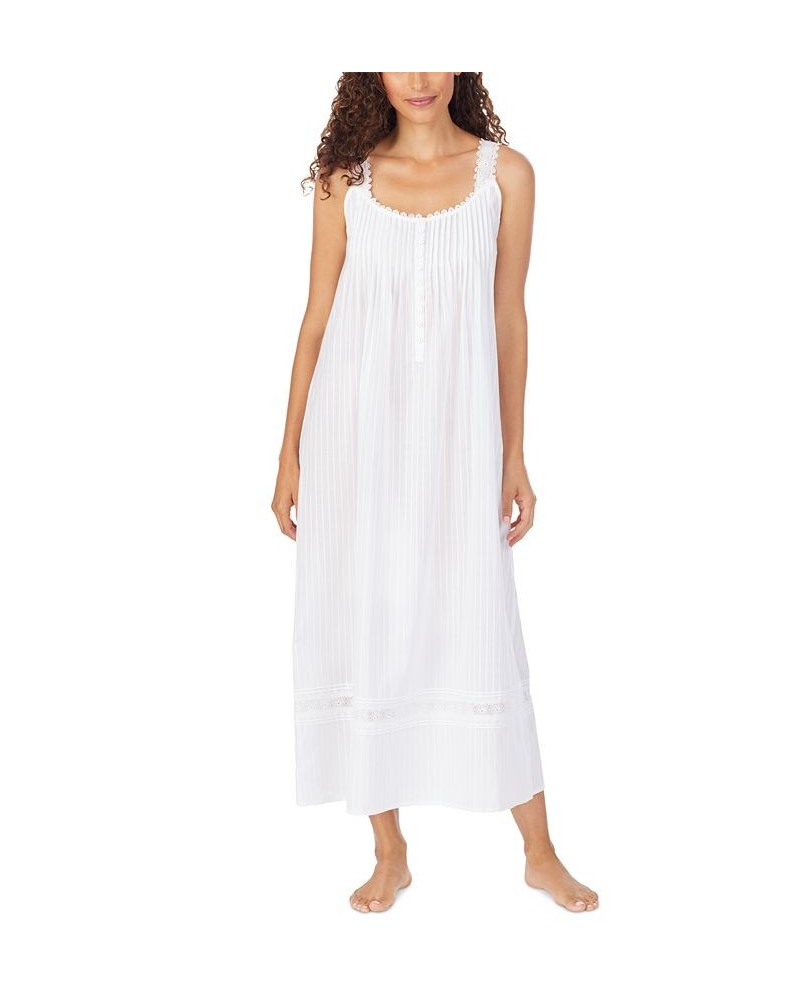 Cotton Dobby Stripe Nightgown White $46.00 Sleepwear