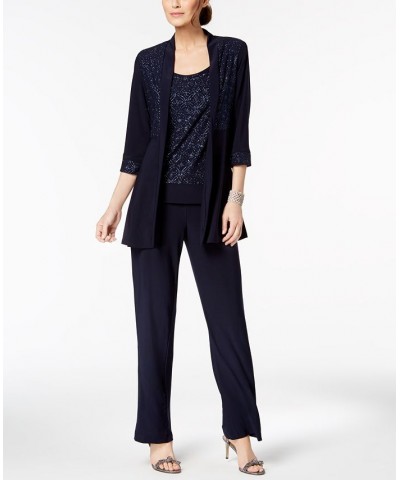 Glitter-Print Pantsuit Navy $51.17 Outfits