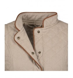 Womens' Quilted Riding Vest Taupe Herringbone $27.98 Coats