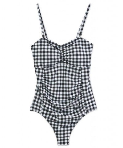MAMA PRIMA Post Pregnancy Compression Nursing Swimsuit Black Gingham $30.16 Swimsuits