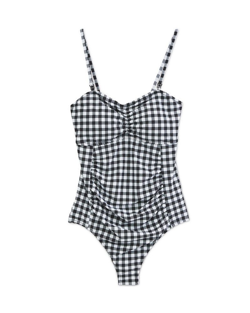 MAMA PRIMA Post Pregnancy Compression Nursing Swimsuit Black Gingham $30.16 Swimsuits