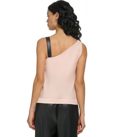 Women's Cowl Neck Contrast-Strap Camisole Top Gold Sand $22.14 Tops