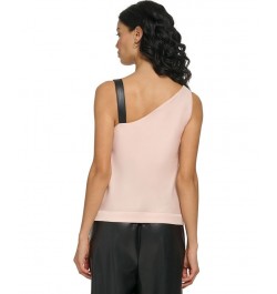 Women's Cowl Neck Contrast-Strap Camisole Top Gold Sand $22.14 Tops