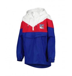 Women's Blue Red New York Rangers Staci Half-Zip Windbreaker Jacket Blue, Red $47.56 Jackets