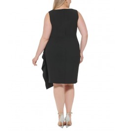 Plus Size Rhinestone-Starburst Draped Sheath Dress Black $56.96 Dresses