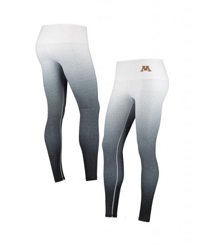 Women's White Black Minnesota Golden Gophers Static Print Ombre Leggings White, Black $33.79 Pants