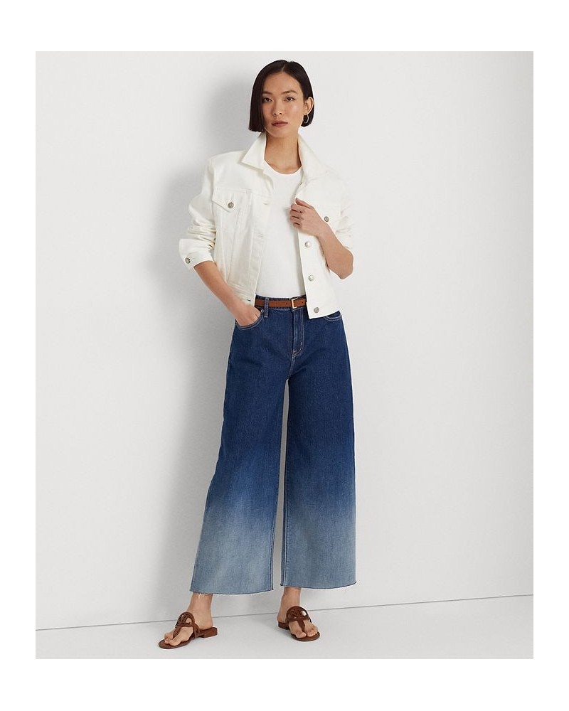 Petite Wide-Leg Cropped Pants Blue $87.50 Jeans